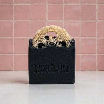 Handmade activated charcoal loofah deep detox exfoliating soap bar 
Norilum New Zealand