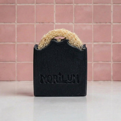 Handmade activated charcoal loofah deep detox exfoliating soap bar 
by Norilum NZ