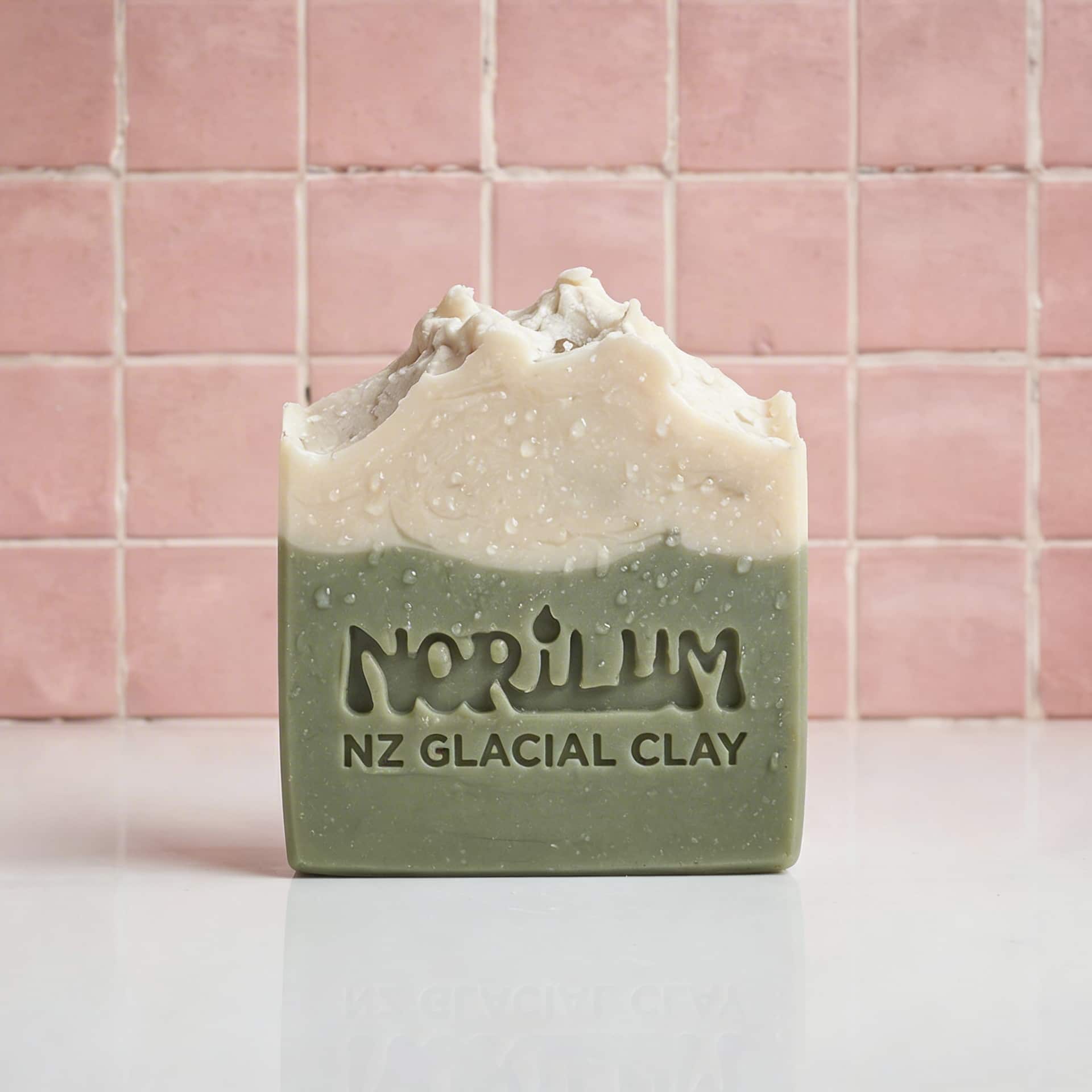 Handmade - NZ glacial clay peppermint alpine detox soap bar by Norilum New Zealand
