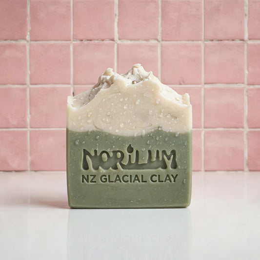 Handmade - NZ glacial clay peppermint alpine detox soap bar by Norilum New Zealand