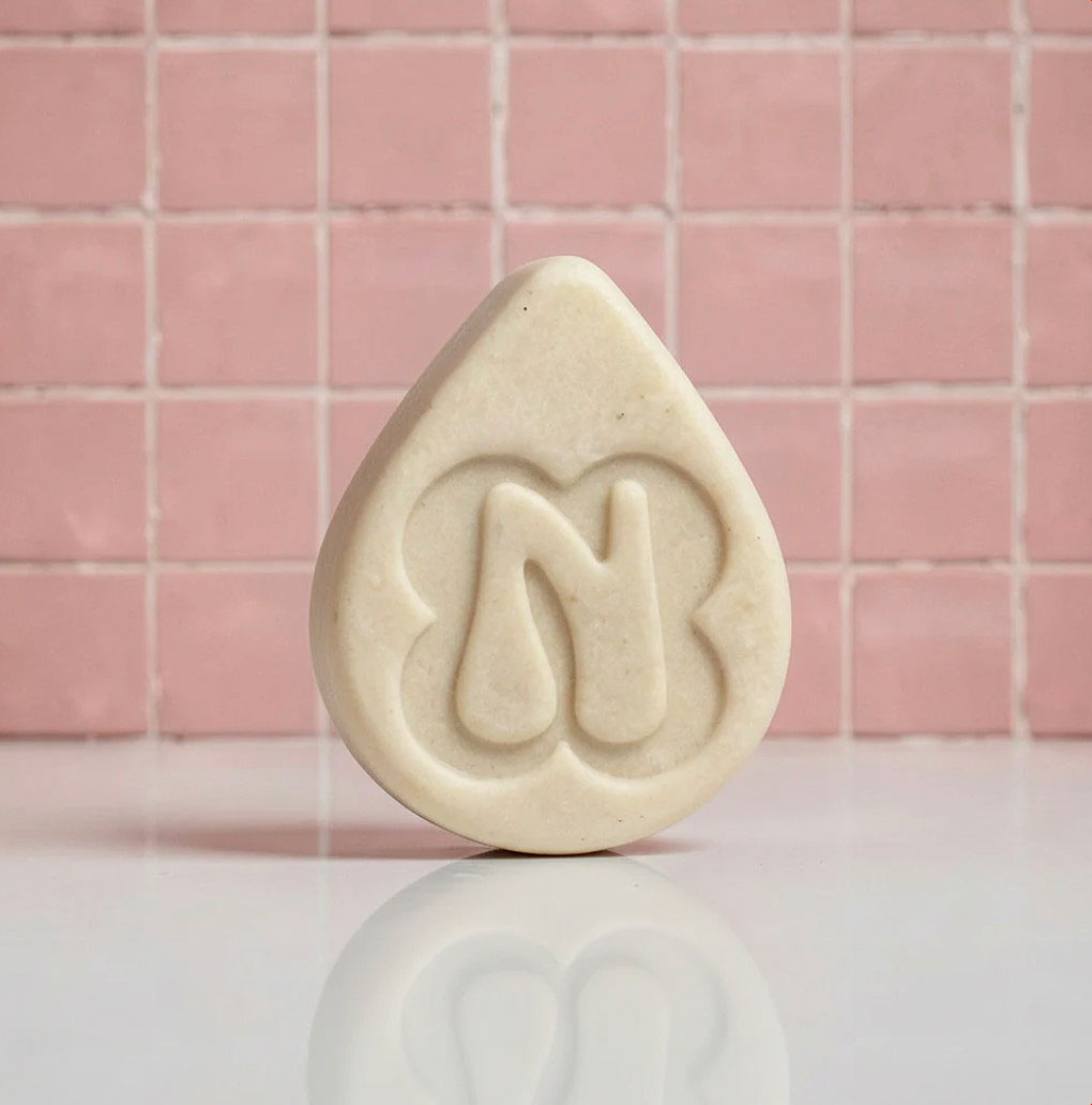Rice and Ylang Ylang solid shampoo bar for shine and volume handmade in New Zealand by Norilum