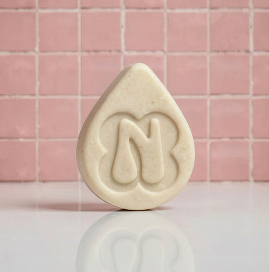 Rice and Ylang Ylang solid shampoo bar for shine and volume handmade in New Zealand by Norilum