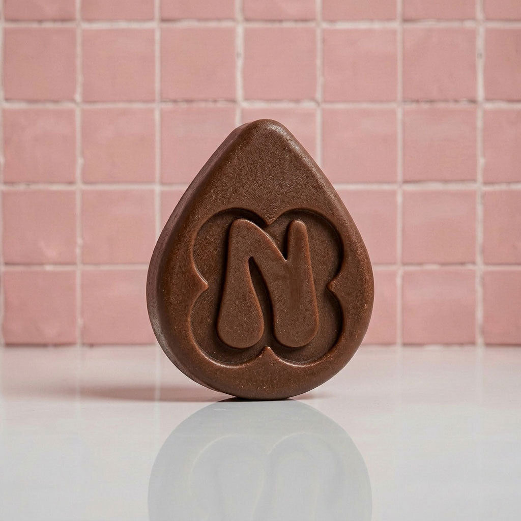 Cacao and coffee natural shampoo bar for hair growth and shine handmade in New Zealand by Norilum