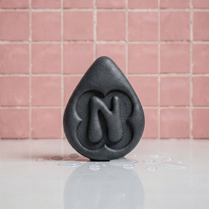 Activated charcoal solid shampoo bar for oily hair and 
volume handmade in New Zealand by Norilum