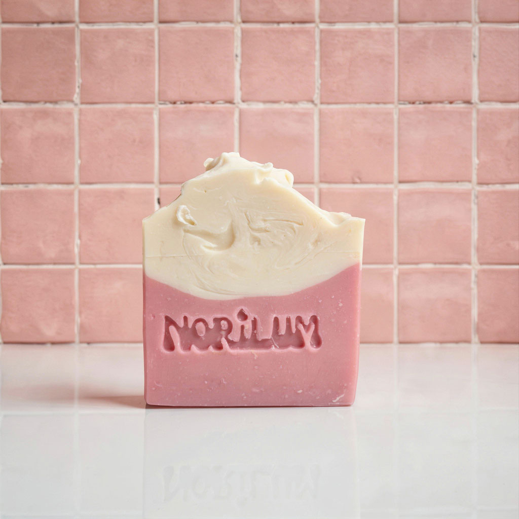 Handmade soft bloom pink clay geranium gentle glow soap bar by Norilum New Zealand