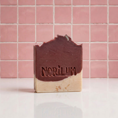 Handmade radiant red clay neroli toning rejuvenating soap bar 
by Norilum New Zealand