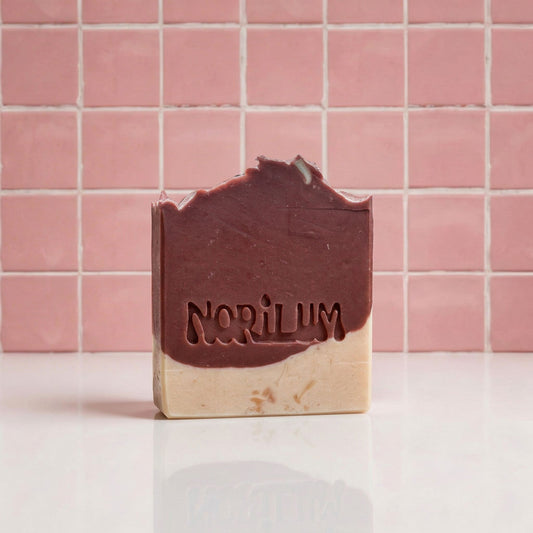 Handmade radiant red clay neroli toning rejuvenating soap bar 
by Norilum New Zealand